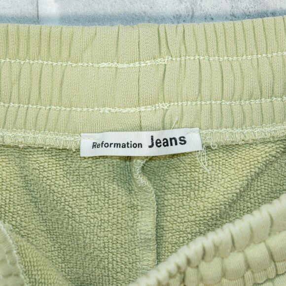 Reformation Jeans Women's French Terry Sweatpants in green fits sz Medium - Picture 6 of 8